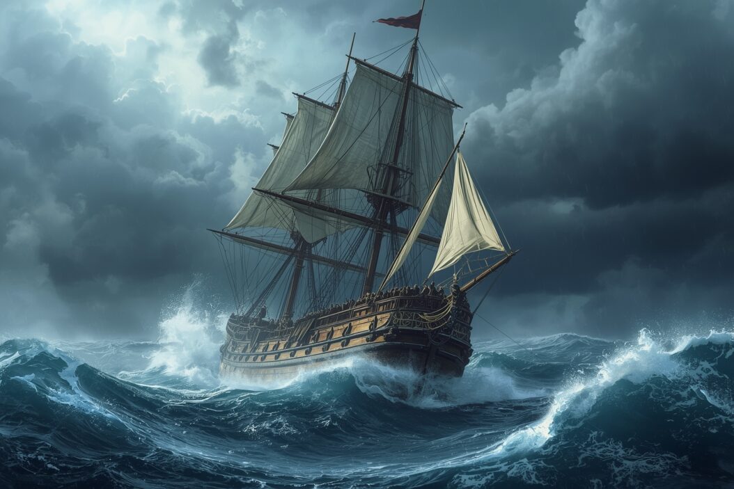 Lucid Origin A dramatic 17thcentury threemasted sailing ship w 3