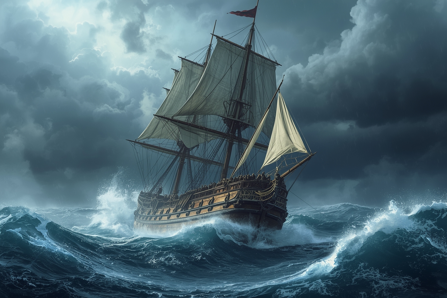 Lucid Origin A dramatic 17thcentury threemasted sailing ship w 3